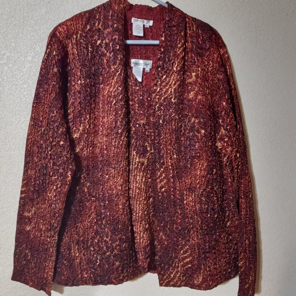 XL Coldwater Creek Open Cardigan and Shell career wear - Picture 2 of 5